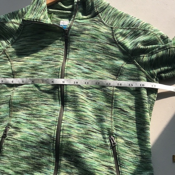 COLUMBIA green marled full zip jacket XS oversized - Picture 9 of 11
